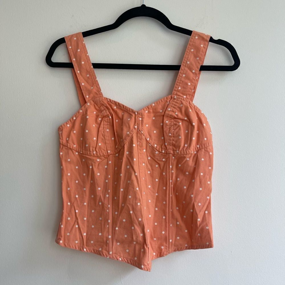 MEXX 100% Cotton Coral Polka Dot Corset - S